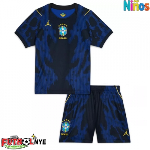 Camiseta Brasil Visitante Equipación para niños Mundial 2026 manga corta (+ pantalones cortos)